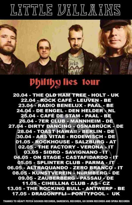 Little Villains Philthy Lies Tour April and May 2019
