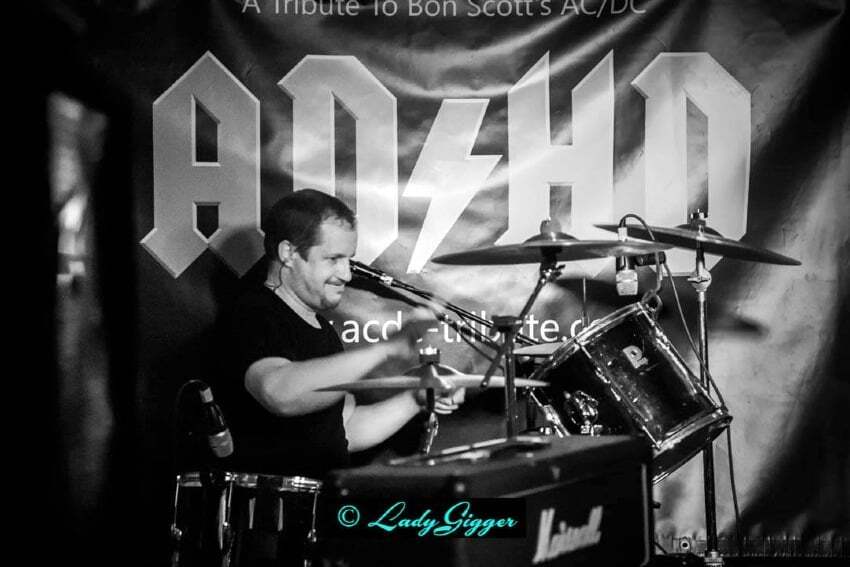 Music 30 Chris Fielden drummer in ADHD ACDC tribute band