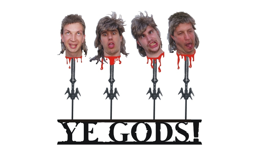 Music 26 Ye Gods! heads on spikes logo